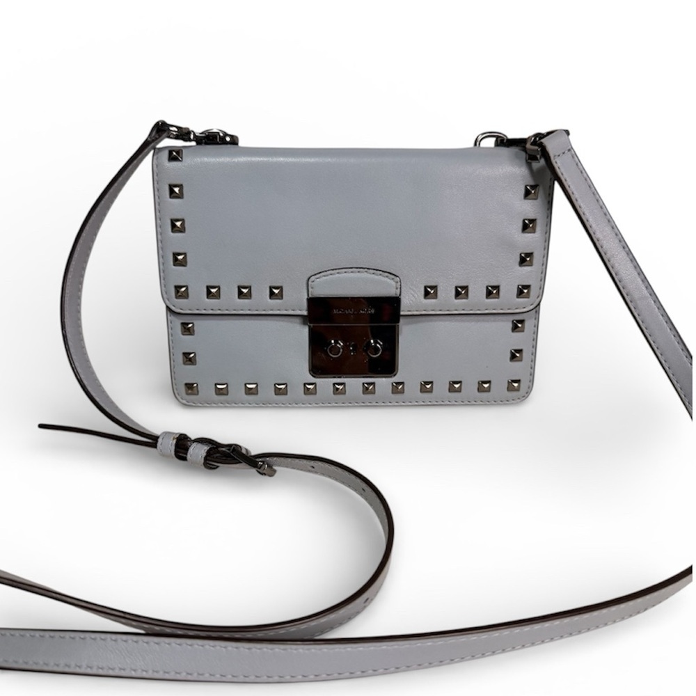 Michael Kors Sloan Studded Crossbody Bag Dusty Blue
